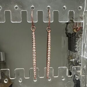 Rose Gold Crystal Drop MK Earrings - Women Jewelry
